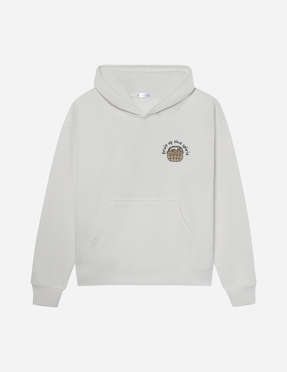 Elevated Faith Christian Hoodie in light gray with a unique graphic and front pouch pocket