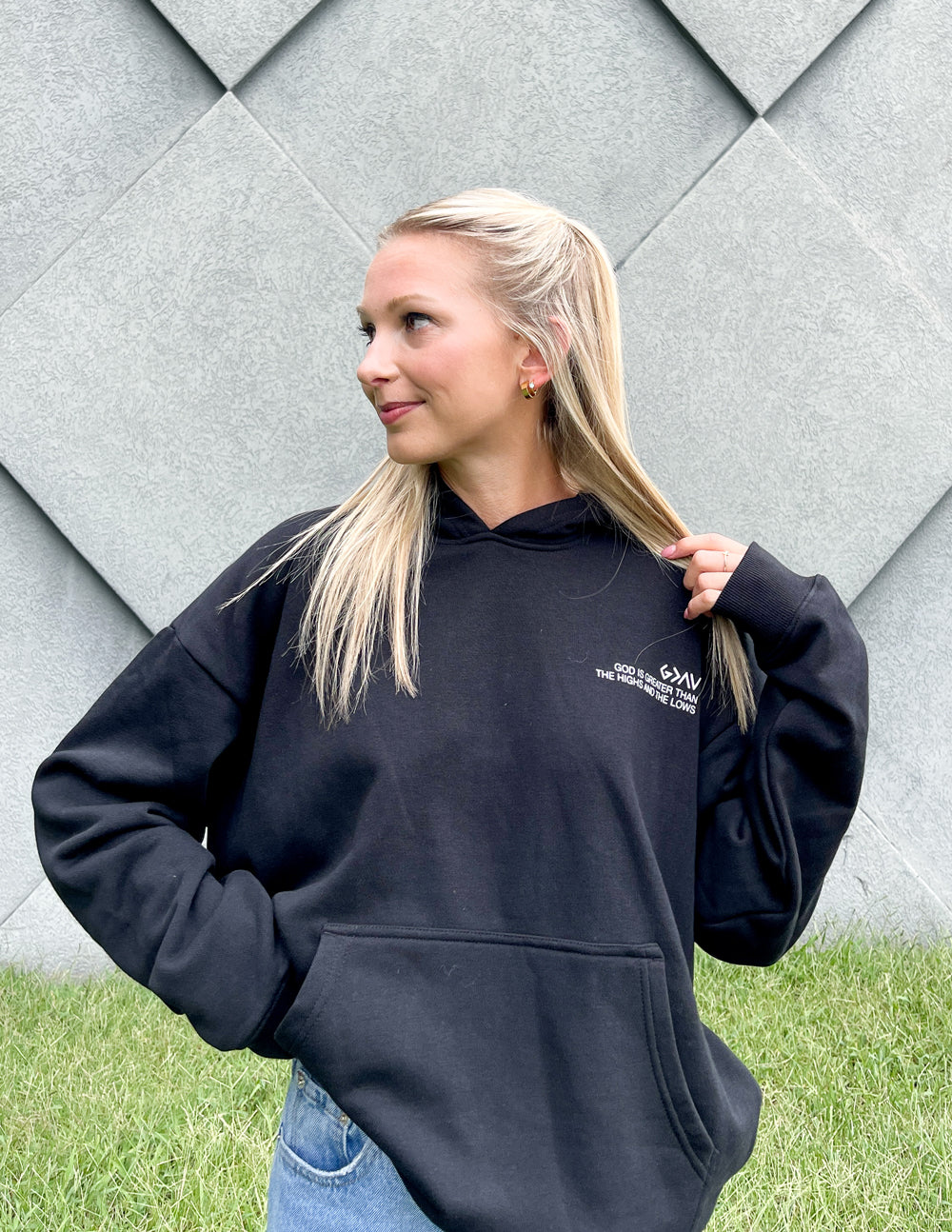 Black Christian Hoodie by Elevated Faith featuring a stylish design for everyday wear