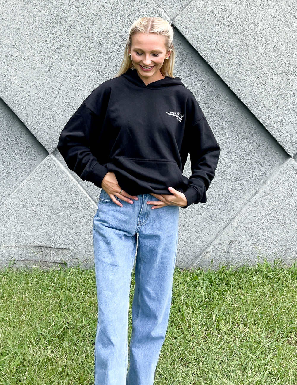 Elevated Faith Black Christian Hoodie with a Relaxed Fit and Stylish Design for Everyday Wear