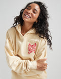 Cream Elevated Faith Christian Hoodie with Inspirational Design on the Front