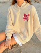 Elevated Faith Christian Hoodie in soft beige with God is not done yet graphic design