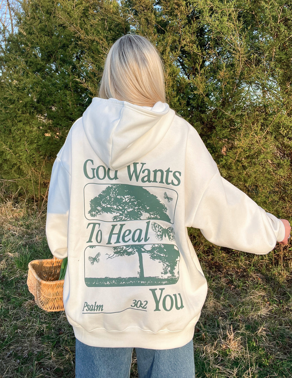 Elevated Faith Christian Hoodie with 'God Wants to Heal You' Design Featuring Psalm 30:2
