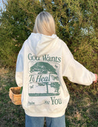 Elevated Faith Christian Hoodie with 'God Wants to Heal You' Design Featuring Psalm 30:2