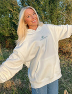 Elevated Faith Christian Hoodie in soft ivory with butterfly design for a stylish and comfortable look