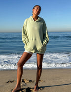Elevated Faith Christian Hoodie in light green, perfect for beach outings and casual wear