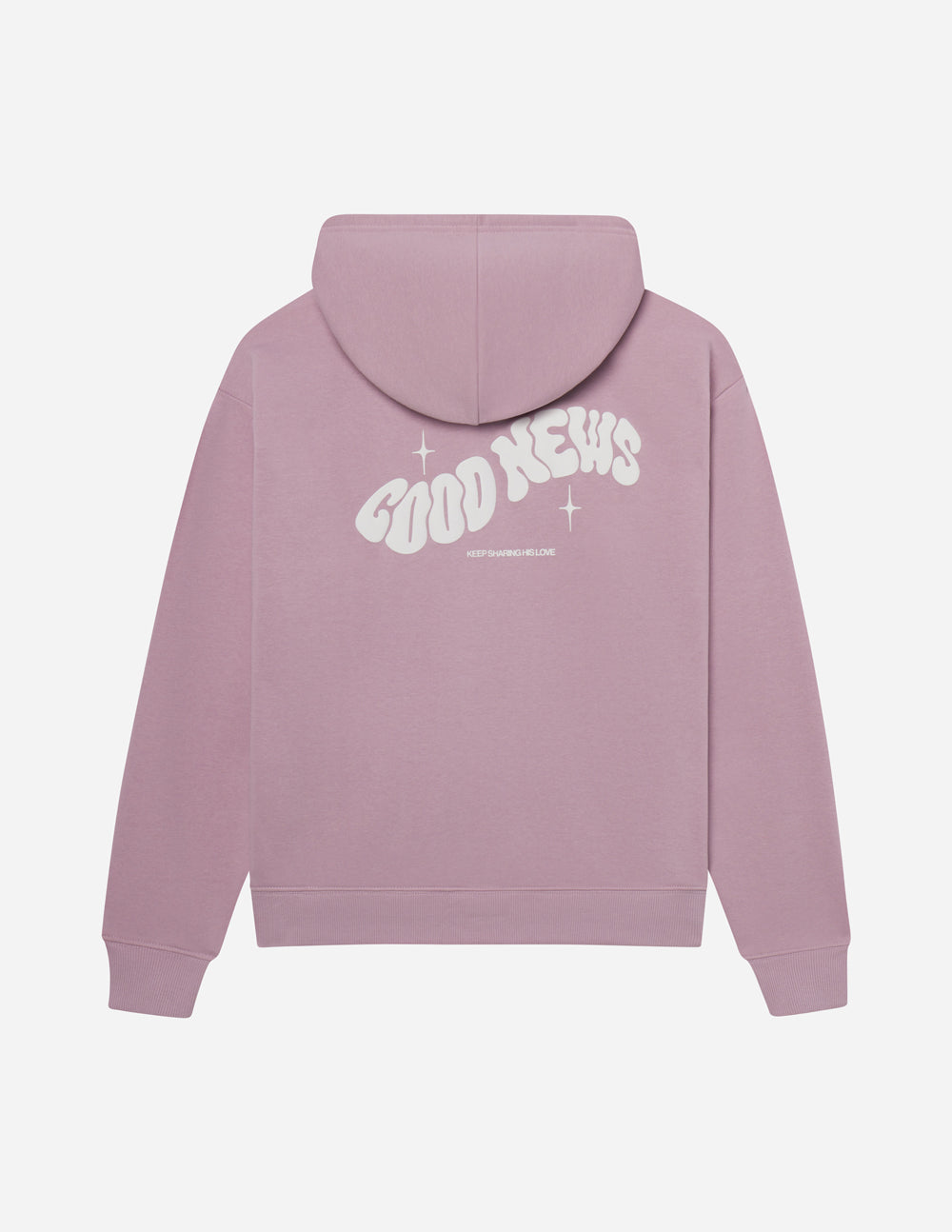 Elevated Faith Christian Hoodie in Lavender with 'Good News' Graphic on the Back