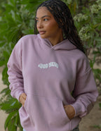 Elevated Faith Christian Hoodie in Light Pink with 'Good News' Text for Comfort and Style