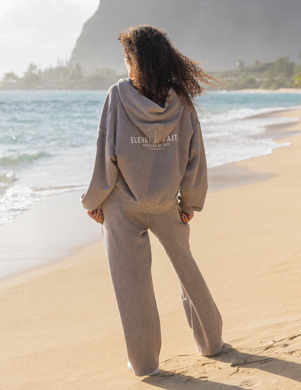 Elevated Faith Christian Hoodie in soft fabric for cozy beach outings and casual wear