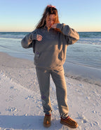 Elevated Faith Christian Hoodie in grey, perfect for beachwear and casual outings