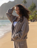 Elevated Faith Christian Hoodie in soft gray fabric for a stylish and comfortable look at the beach