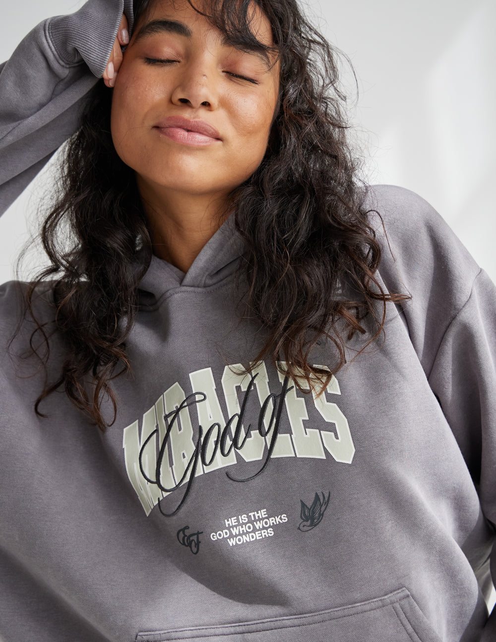 Elevated Faith Christian Hoodie in Gray with Inspirational God Message and Relaxed Fit