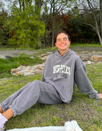 Elevated Faith Christian Hoodie in Gray with Relaxed Fit and Front Graphic Design