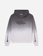 Elevated Faith Christian Hoodie in gradient gray with heart details on the sleeves