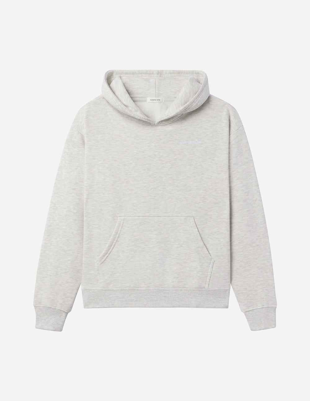 Elevated Faith Christian Hoodie in light gray with a classic pouch pocket for comfort and style