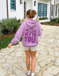 Elevated Faith Christian Hoodie in Lavender with 'He Is With You' printed on the back