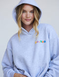 Elevated Faith Christian Hoodie in light gray featuring colorful 'Heaven' text for a stylish faith statement