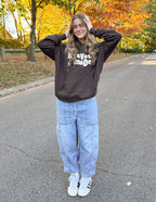 Elevated Faith Christian Hoodie in Brown with Bold Lettering, Perfect for Casual Wear