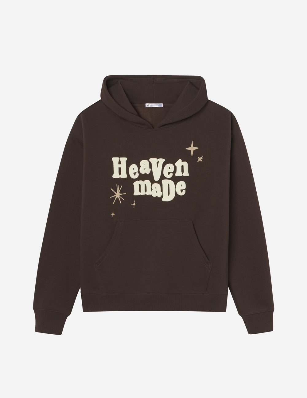 Brown Elevated Faith Christian Hoodie with 'Heaven Made' graphic design
