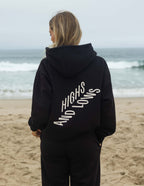 Elevated Faith Christian Hoodie in black with stylish text design for casual comfort