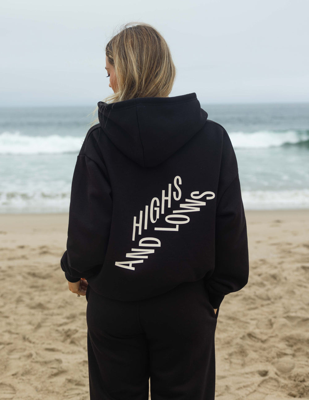 Elevated Faith Christian Hoodie in black with stylish text design for casual comfort