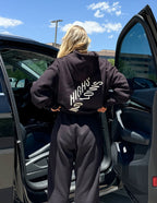 Black Elevated Faith Christian Hoodie with text design on the back, perfect for casual wear