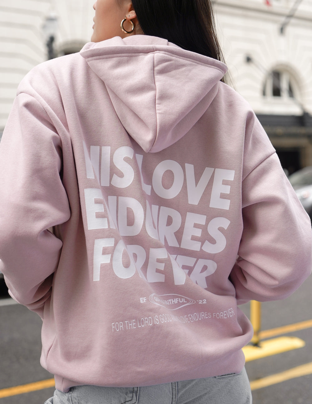 Pink Christian Hoodie by Elevated Faith featuring a bold message on the back for comfort and style