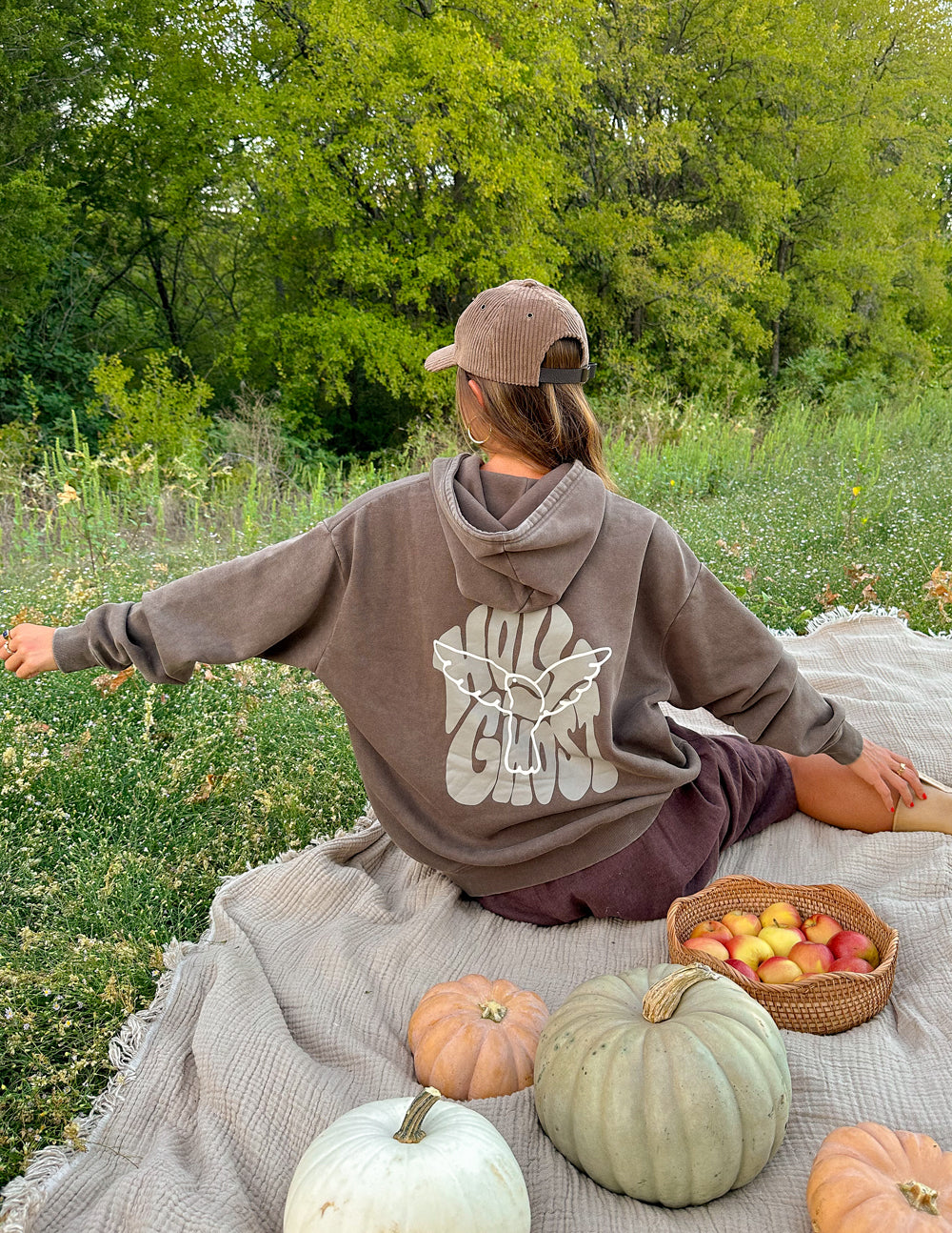 Elevated Faith Christian Hoodie in Brown with a Graphic Design, Perfect for Fall Gatherings