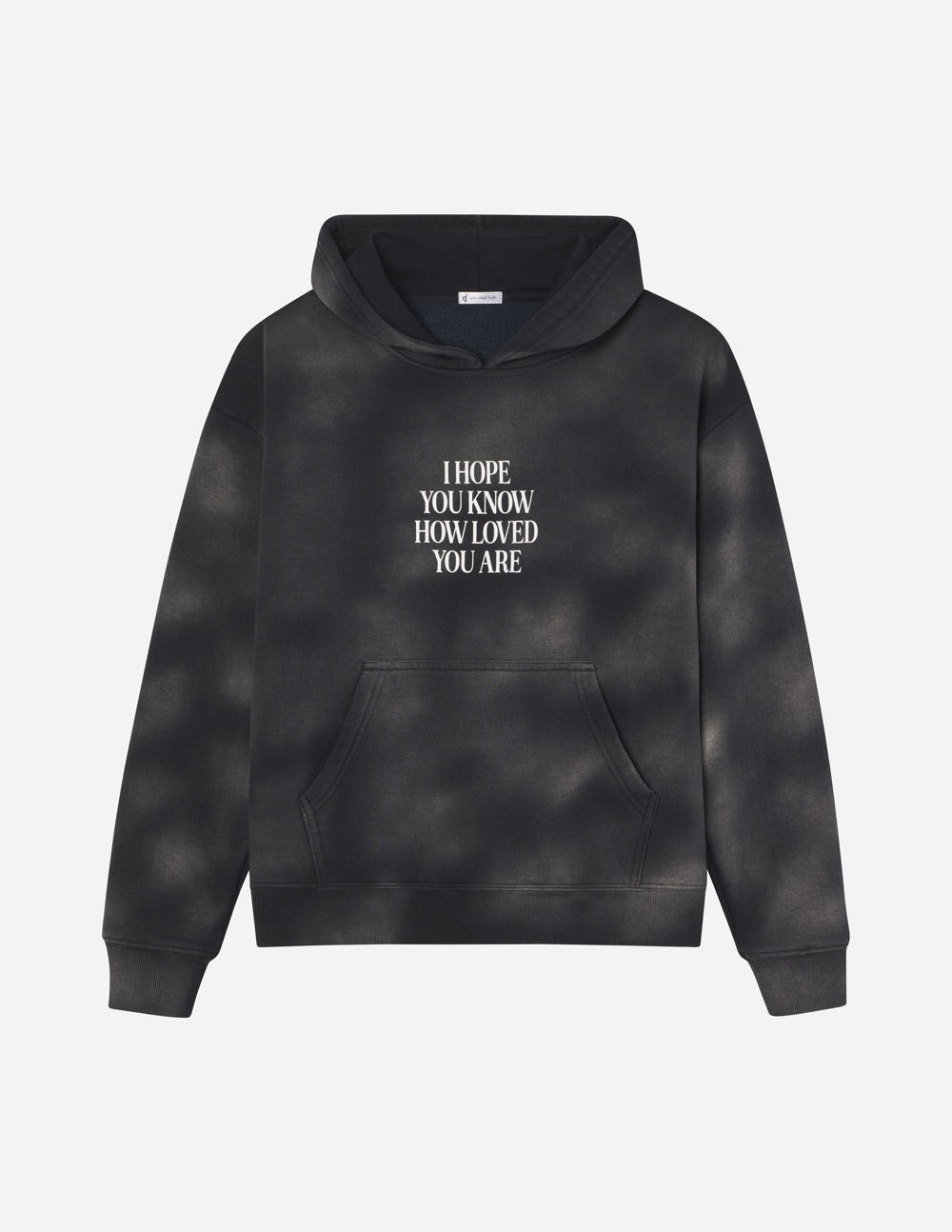 Elevated Faith Christian Hoodie in Black with Inspirational Message 'I Hope You Know How Loved You Are'