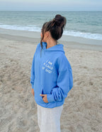 Light blue Christian Hoodie with text 'I AM A CHILD OF GOD!' perfect for beach outings or casual wear