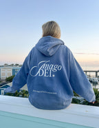 Elevated Faith Christian Hoodie in Blue with Imago Dei design on the back for comfortable wear