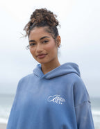 Elevated Faith Imago Dei Christian Hoodie in blue with a comfortable oversized fit for casual wear