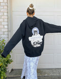 Black Elevated Faith Christian Hoodie featuring 'Jesus is King' graphic on the back