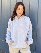 Light Gray Elevated Faith Christian Hoodie with 'Jesus Is King' Text and Front Pocket