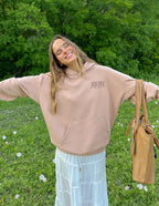 Elevated Faith Christian Hoodie in Pink with Front Pocket and Relaxed Fit for Casual Wear