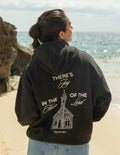 Elevated Faith Christian Hoodie featuring 'There's Joy in the House of the Lord' graphic on the back