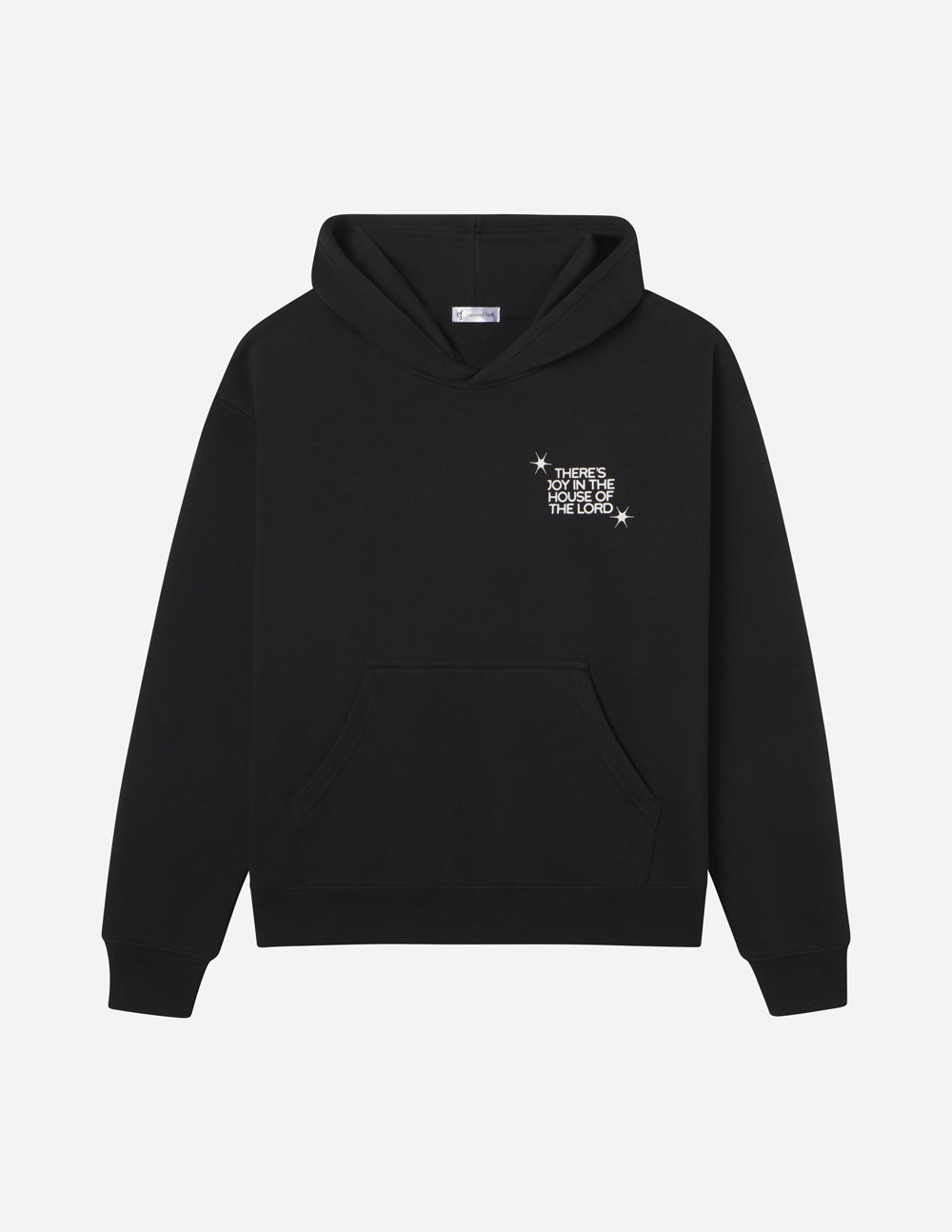 Elevated Faith Christian Hoodie in black with inspirational graphic design on the front