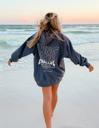 Elevated Faith Christian Hoodie with inspirational graphic on the back, perfect for beach outings