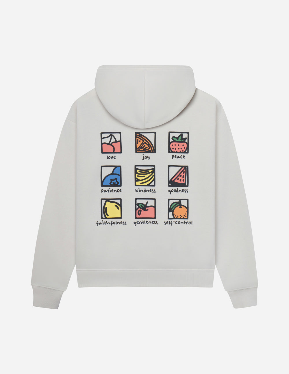 Elevated Faith Christian Hoodie in Light Gray featuring Inspirational Graphic Design on the Back