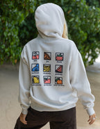 Elevated Faith Christian Hoodie in white featuring colorful inspirational graphics on the back