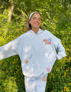 Elevated Faith Christian Hoodie in Gray with Colorful 'Made New' Graphics and Oversized Fit