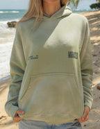 Elevated Faith Christian Hoodie in Sage Green with Miracles print for casual beachwear