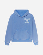 Elevated Faith Christian Hoodie in light blue with 'Peace Be Still' graphic for comfort and style