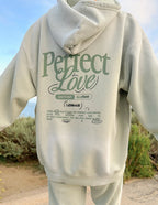 Elevated Faith Christian Hoodie in Light Green with 'Perfect Love' Design and Inspirational Verse
