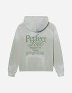 Elevated Faith Christian Hoodie in light gray with 'Perfect Love' graphic on the back