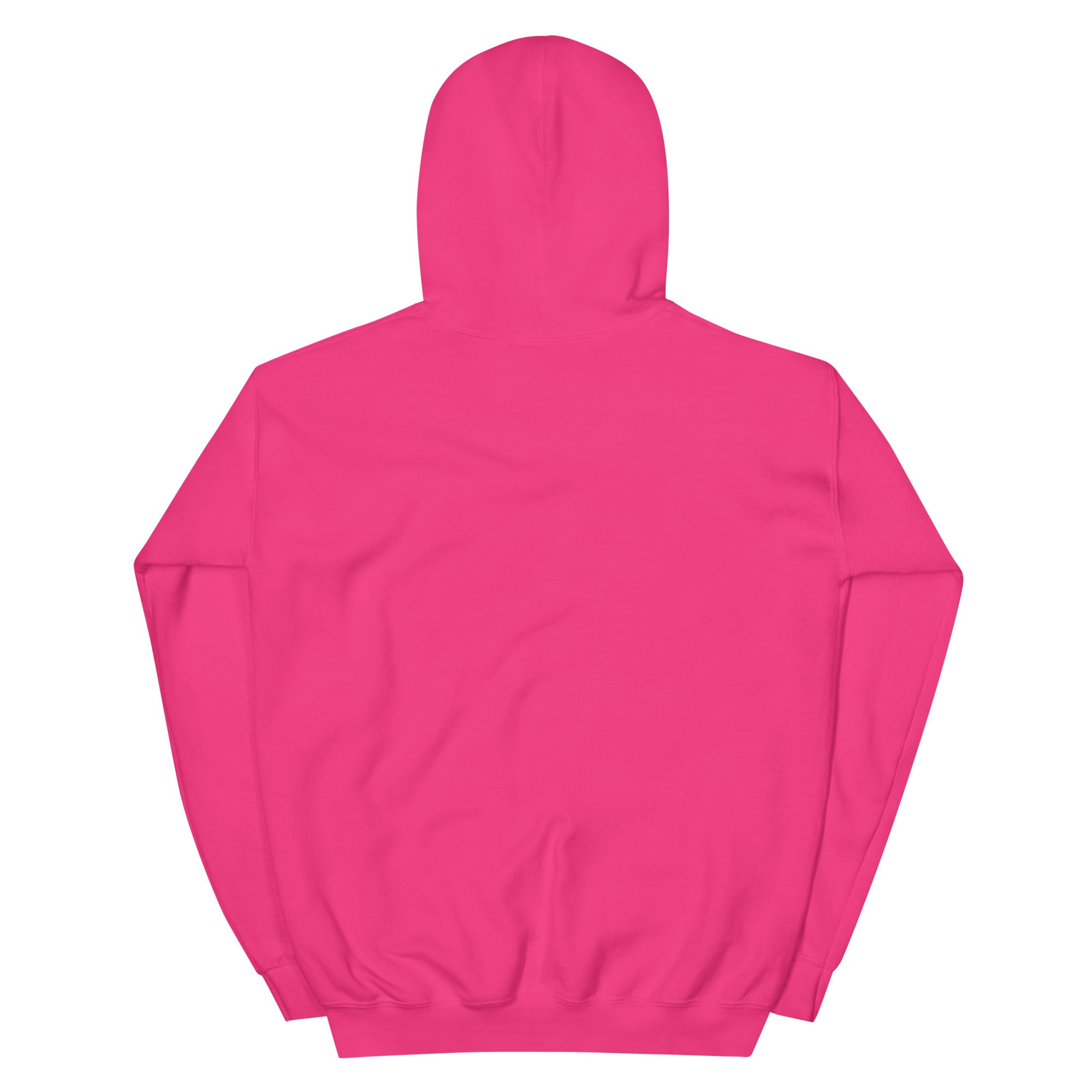 Back view of a vibrant pink Christian Hoodie from RepThe1 Apparel and Accessories