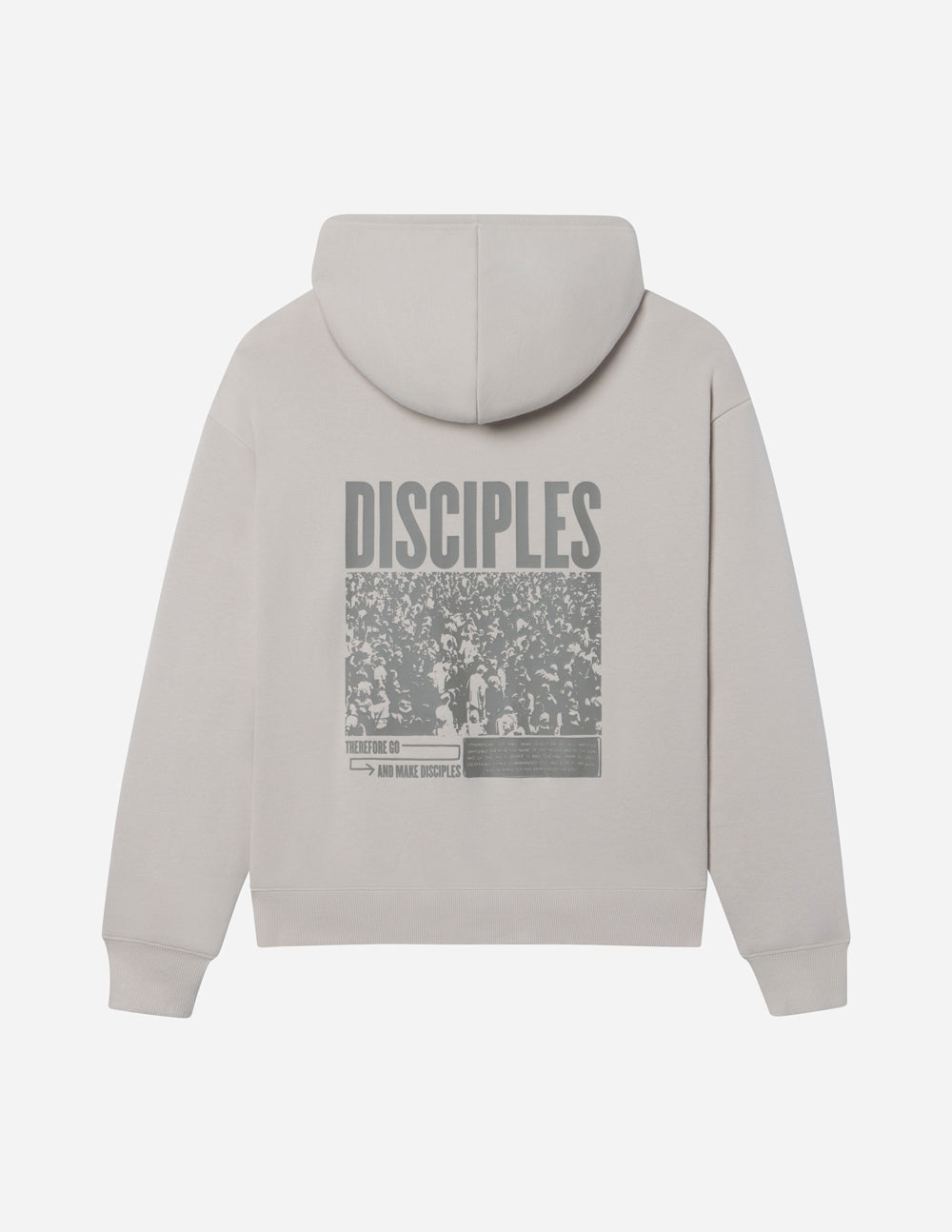 Elevated Faith Christian Hoodie in light gray with 'Disciples' graphic on back