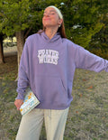 Elevated Faith Christian Hoodie in Lavender with 'Prayer Works' graphic and front pocket