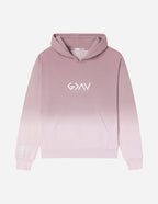 Elevated Faith Christian Hoodie in Pink Ombre Design with Front Pocket and Modern Graphics