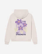 Elevated Faith Christian Hoodie in Beige with Floral Design and Psalm 18:1 for Comfort and Inspiration