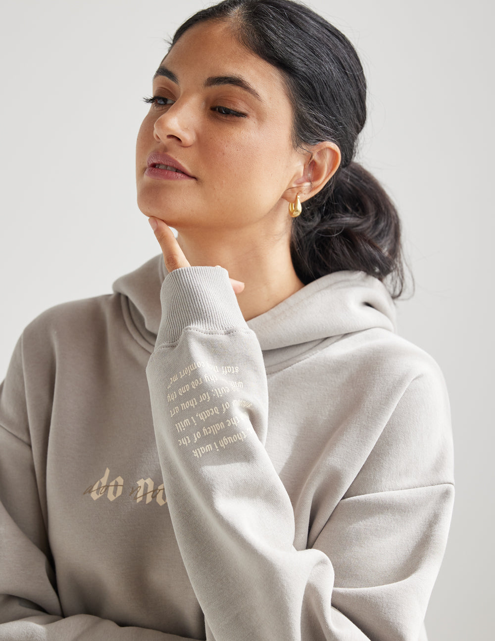 Elevated Faith Christian Hoodie in light gray with inspiring text and comfortable fit